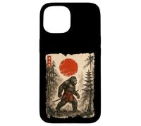 Carcasa para iPhone 15 Samurai Bigfoot Japanese Vintage Sasquatch Ukiyo-e Funny