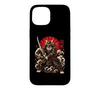 Carcasa para iPhone 15 Samurai Wolf Guerrero Japonés Katana Art