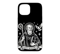 Carcasa para iPhone 15 San Benito Ora et Labora Santos católicos Tradicionales