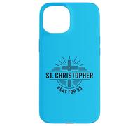 Carcasa para iPhone 15 San Cristóbal ruega por Nosotros Cruz católica
