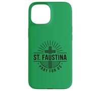 Carcasa para iPhone 15 Santa Faustina ruega por Nosotros Cruz Católica