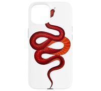Carcasa para iPhone 15 Serpiente roja Serpiente Cascabel Arte gótico Selva Retro Vintage Vibe