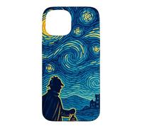 Carcasa para iPhone 15 Sherlock Holmes Noche Estrellada Detective Vintage