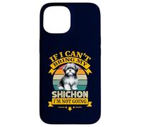 Carcasa para iPhone 15 Si no Puedo traer a mi Perro Shichon, no voy a ser Perro Retro