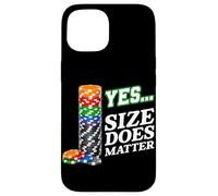 Carcasa para iPhone 15 Sí Tamaño Importa Funny Poker Chips Casino Juego