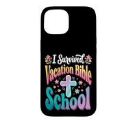 Carcasa para iPhone 15 Sobreviví a la Escuela bíblica de Vacaciones