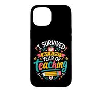 Carcasa para iPhone 15 Sobreviví a mi Primer año de enseñanza