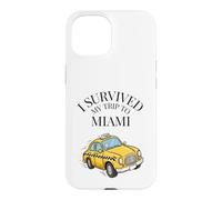 Carcasa para iPhone 15 Sobreviví a mi Viaje a Miami en un Taxi de la Ciudad de Miami
