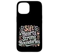 Carcasa para iPhone 15 Soft Hearts Strong Boundaries Fuerza de la emoción |-