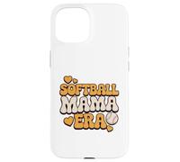 Carcasa para iPhone 15 Softball Mama Era Retro Groovy Baseball Mom Vibes Love Cute
