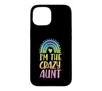 Carcasa para iPhone 15 Soy la tía Loca, Boho, con Forma de corazón arcoíris