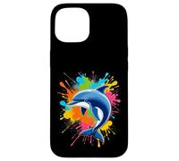 Carcasa para iPhone 15 Splash Art Dolphin Design Hermosos Amantes de los Delfines