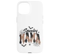 Carcasa para iPhone 15 Spooky Mama Leopard Print Ghost Halloween Design
