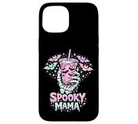 Carcasa para iPhone 15 Spooky Mama Pastel Goth Skeleton Hand Café Mama para Halloween