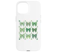 Carcasa para iPhone 15 St Patrick’s Day Green Shamrock Bow Coquette St Patricks Day