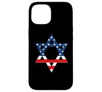 Carcasa para iPhone 15 Star of David Jewish US Flag Half Jew Purim Love Israel Gift