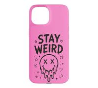 Carcasa para iPhone 15 Stay Weird Creepy Smile Humor gótico Estética Espeluznante