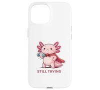 Carcasa para iPhone 15 Still Trying | Cute Superhero Axolotl Gym Motivación