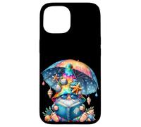 Carcasa para iPhone 15 Summer GNOME For Teacher Reading Books Under Sun Parasol