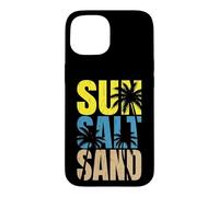 Carcasa para iPhone 15 Sun Salt Sand - Viaje Familiar a la Playa Palmeras Playa de Vacaciones