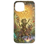 Carcasa para iPhone 15 Sun Tarot Card Fantasy Imp and Goat