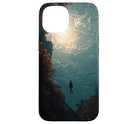 Carcasa para iPhone 15 Surrealista Ascension - Figura Flotante Cielo Luminoso diseño artístico
