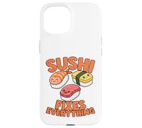 Carcasa para iPhone 15 Sushi Divertido lo arregla Todo Amante de la Comida