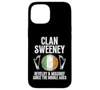 Carcasa para iPhone 15 Sweeney Apellido Irlandés Apellido Heráldico Celta Clan