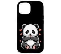 Carcasa para iPhone 15 Sweet Panda con Corazones Kawaii Bear Love Design
