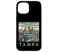 Carcasa para iPhone 15 Tampa Florida Retro Vintage Skyline Bay Waterfront Atardecer