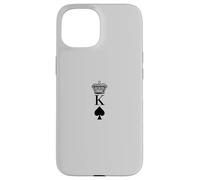 Carcasa para iPhone 15 Tarjeta con Imagen de Rey de Picas con Corona