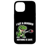 Carcasa para iPhone 15 Tengo un Grabber, Nada es Seguro, Divertido, Dino