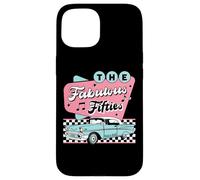 Carcasa para iPhone 15 The Fifties 1950s Car Music Checkerboard Rockabilly Sock Hop