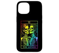 Carcasa para iPhone 15 The Lovers Tarot Card Oculto Goth Lesbianas Esqueleto Halloween