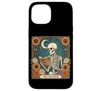 Carcasa para iPhone 15 The Reader Skeleton Leyendo Libros Tarot Card Dark Academia