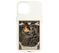 Carcasa para iPhone 15 The Spicy Reader Tarot Card Skeleton Romantasy Amante de los Libros