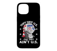 Carcasa para iPhone 15 They Hate Us Cuz They Ain't Us 4th of July American Flag