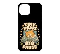 Carcasa para iPhone 15 Tiny Paws Big Pause Gato Siesta Calma