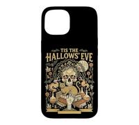 Carcasa para iPhone 15 Tis The Hallows' Eve Witchy Skull Cat Oculto Halloween