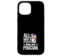 Carcasa para iPhone 15 Todo lo Que Necesito es café y mi café Penguin Cute Penguin