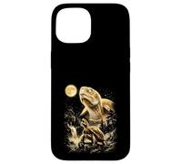 Carcasa para iPhone 15 Tortuga Aullando a la Luna Meme