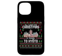 Carcasa para iPhone 15 Travel To Kyoto Japón Pagoda Christmas Ugly Xmas Sweater