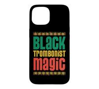 Carcasa para iPhone 15 Trombonista Negro Magia Estilo Tribal Africano Negro Orgulloso