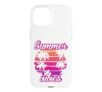 Carcasa para iPhone 15 Tropical Vibes Beach Sunset Palms Retro Summer Energy