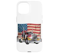 Carcasa para iPhone 15 Truck Driver Trucker Camiseta Hombre Papá Big Rig American