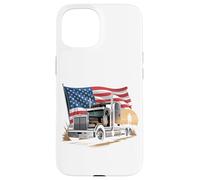 Carcasa para iPhone 15 Truck Driver Trucker Camiseta Hombre Papá Big Rig American