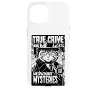Carcasa para iPhone 15 True Crime and Cats Meowdunit Mysteries, Divertido Amante de los Gatos