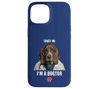 Carcasa para iPhone 15 Trust I'm A Dogtor Funny Basset Hound Veterinario Cirujano