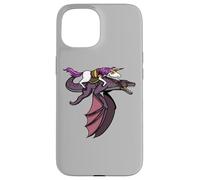 Carcasa para iPhone 15 Unicornio Monta Dragón Divertido Fantasía Mítico Niños Niñas