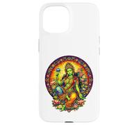 Carcasa para iPhone 15 Verde Tara Tibetano Budismo Diosa Antigua Vitral